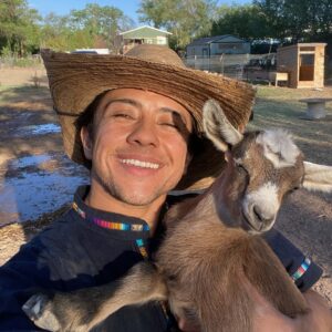 Micelio with a goat