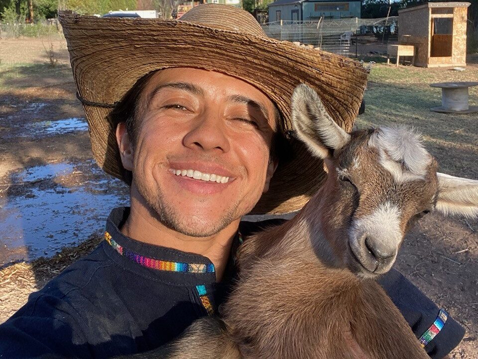 Micelio with a goat