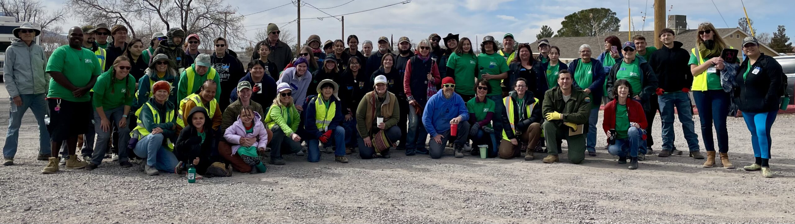 Volunteers at Truth or Consequences, NM planting Feb. 22nd 2025